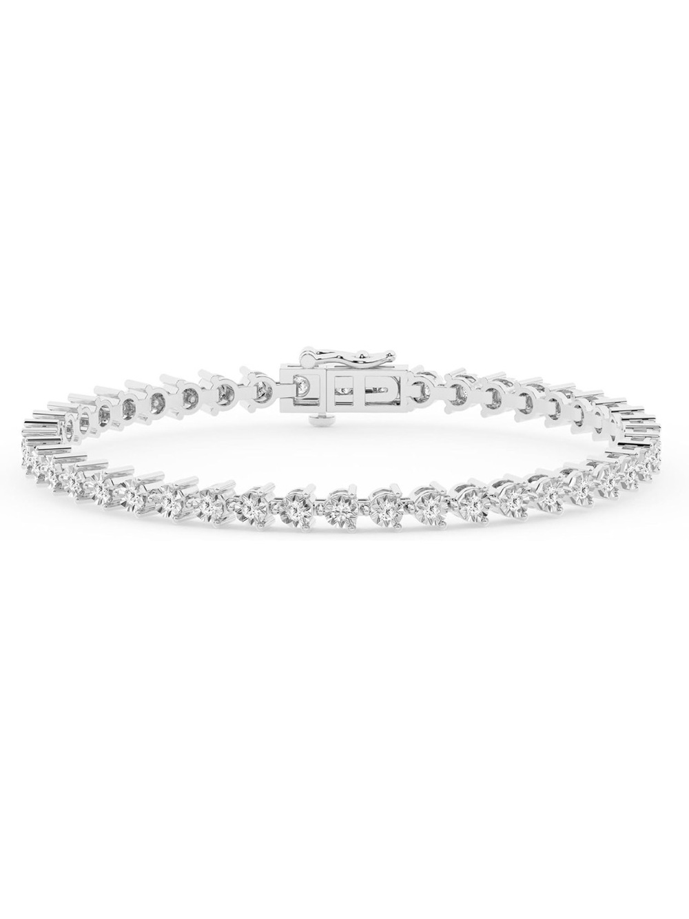 2 CTW REAL Diamond Tennis Bracelet 925 Sterling Silver 7” J-K I1-I2